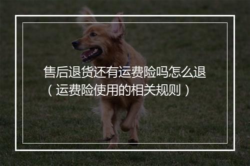 售后退货还有运费险吗怎么退（运费险使用的相关规则）