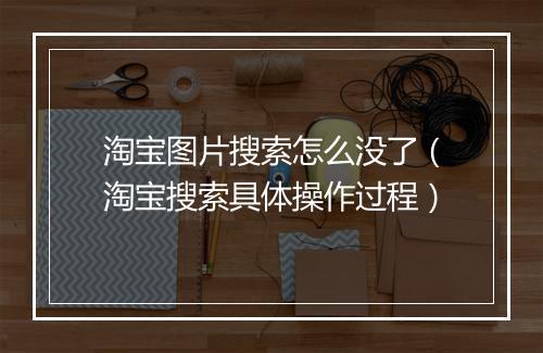 淘宝图片搜索怎么没了（淘宝搜索具体操作过程）