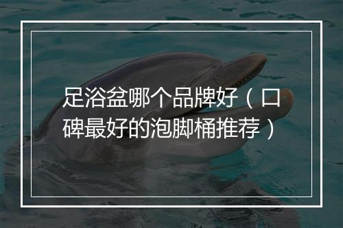 足浴盆哪个品牌好（口碑最好的泡脚桶推荐）
