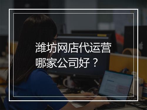 潍坊网店代运营哪家公司好？