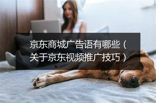 京东商城广告语有哪些（关于京东视频推广技巧）