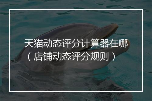 天猫动态评分计算器在哪（店铺动态评分规则）