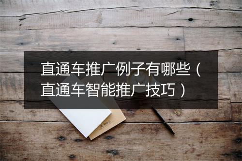 直通车推广例子有哪些（直通车智能推广技巧）