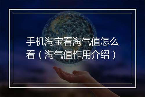 手机淘宝看淘气值怎么看（淘气值作用介绍）