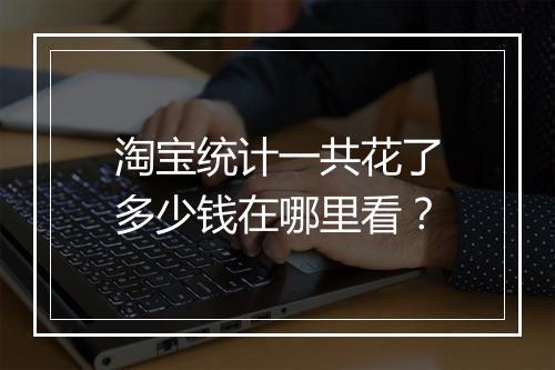 淘宝统计一共花了多少钱在哪里看？