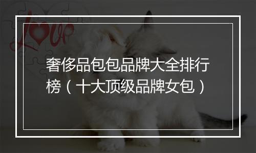 奢侈品包包品牌大全排行榜（十大顶级品牌女包）
