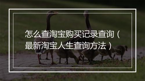 怎么查淘宝购买记录查询（最新淘宝人生查询方法）