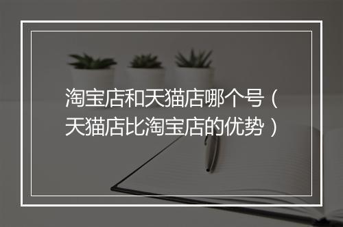淘宝店和天猫店哪个号（天猫店比淘宝店的优势）