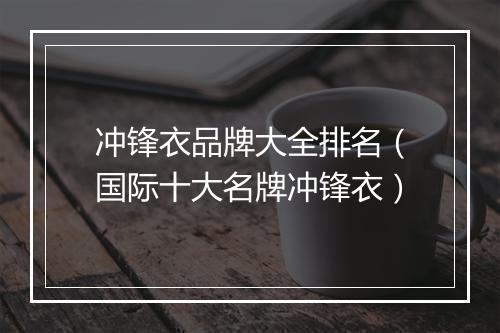 冲锋衣品牌大全排名（国际十大名牌冲锋衣）