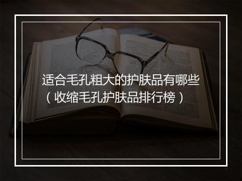 适合毛孔粗大的护肤品有哪些（收缩毛孔护肤品排行榜）