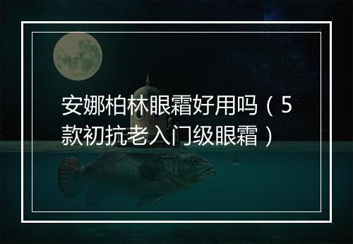 安娜柏林眼霜好用吗（5款初抗老入门级眼霜）