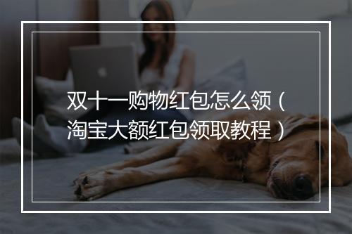 双十一购物红包怎么领（淘宝大额红包领取教程）