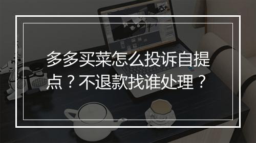 多多买菜怎么投诉自提点？不退款找谁处理？