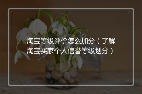 淘宝等级评价怎么加分（了解淘宝买家个人信誉等级划分）