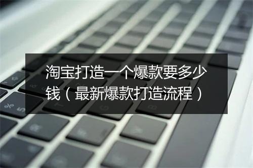 淘宝打造一个爆款要多少钱（最新爆款打造流程）