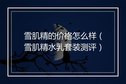 雪肌精的价格怎么样（雪肌精水乳套装测评）
