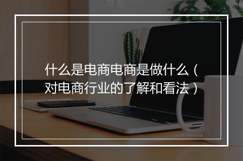 什么是电商电商是做什么（对电商行业的了解和看法）
