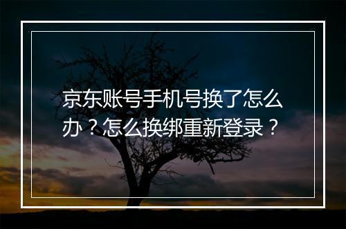京东账号手机号换了怎么办？怎么换绑重新登录？