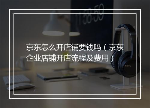 京东怎么开店铺要钱吗（京东企业店铺开店流程及费用）
