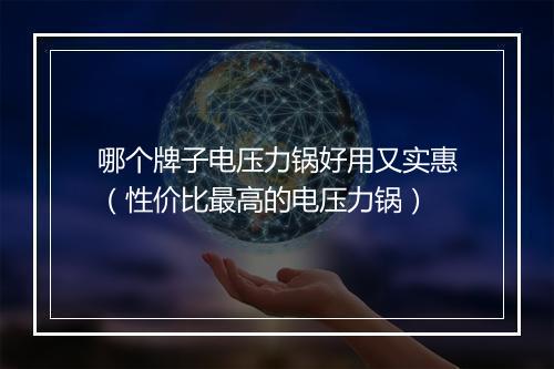 哪个牌子电压力锅好用又实惠（性价比最高的电压力锅）