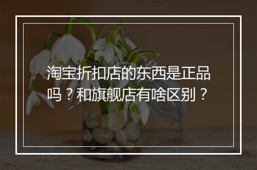 淘宝折扣店的东西是正品吗？和旗舰店有啥区别？