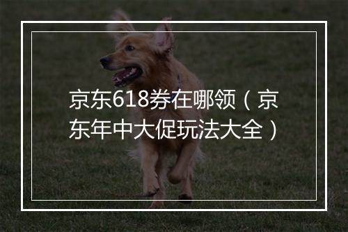 京东618券在哪领（京东年中大促玩法大全）