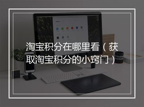淘宝积分在哪里看（获取淘宝积分的小窍门）