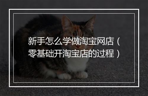 新手怎么学做淘宝网店（零基础开淘宝店的过程）