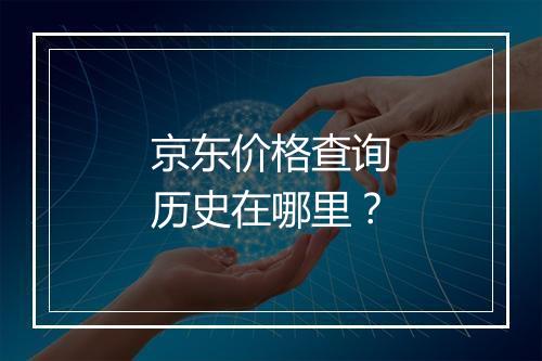京东价格查询历史在哪里？