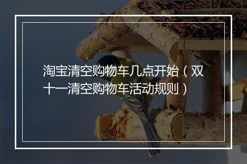 淘宝清空购物车几点开始（双十一清空购物车活动规则）
