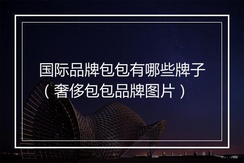 国际品牌包包有哪些牌子（奢侈包包品牌图片）