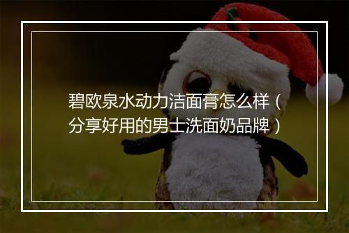 碧欧泉水动力洁面膏怎么样（分享好用的男士洗面奶品牌）