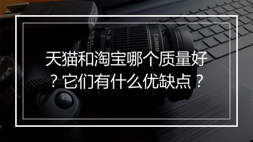 天猫和淘宝哪个质量好？它们有什么优缺点？