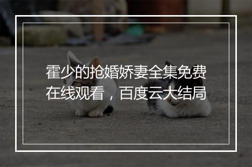 霍少的抢婚娇妻全集免费在线观看，百度云大结局