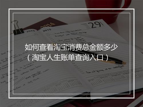 如何查看淘宝消费总金额多少（淘宝人生账单查询入口）