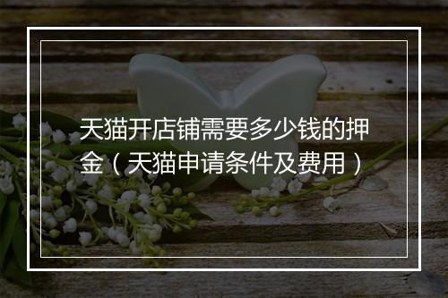 天猫开店铺需要多少钱的押金（天猫申请条件及费用）