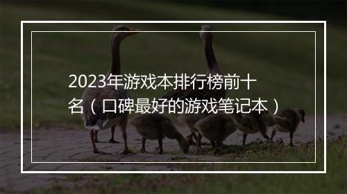 2023年游戏本排行榜前十名（口碑最好的游戏笔记本）