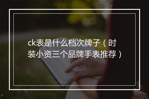 ck表是什么档次牌子（时装小资三个品牌手表推荐）