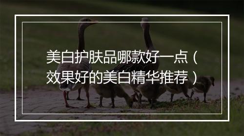 美白护肤品哪款好一点（效果好的美白精华推荐）