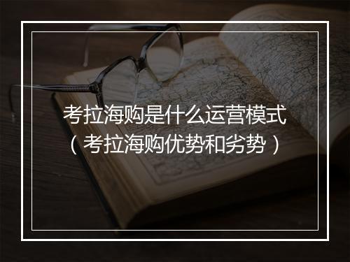 考拉海购是什么运营模式（考拉海购优势和劣势）