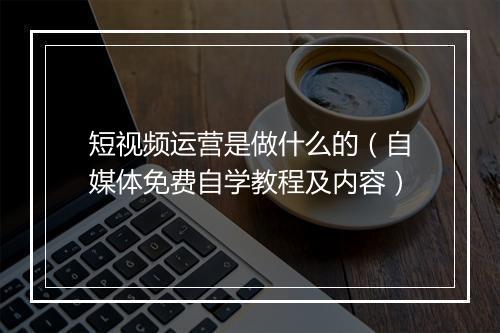 短视频运营是做什么的（自媒体免费自学教程及内容）