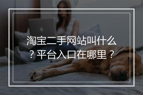 淘宝二手网站叫什么？平台入口在哪里？