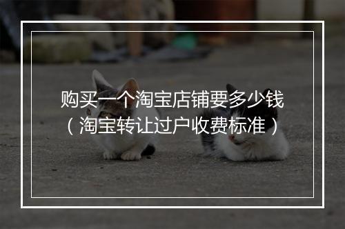 购买一个淘宝店铺要多少钱（淘宝转让过户收费标准）