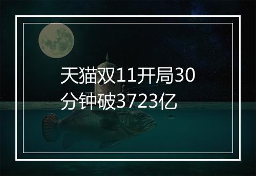 天猫双11开局30分钟破3723亿