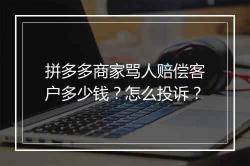 拼多多商家骂人赔偿客户多少钱？怎么投诉？