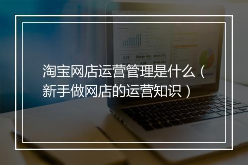 淘宝网店运营管理是什么（新手做网店的运营知识）