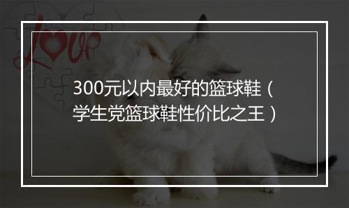 300元以内最好的篮球鞋（学生党篮球鞋性价比之王）