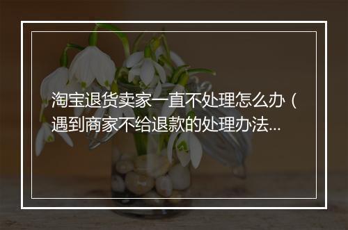 淘宝退货卖家一直不处理怎么办（遇到商家不给退款的处理办法）