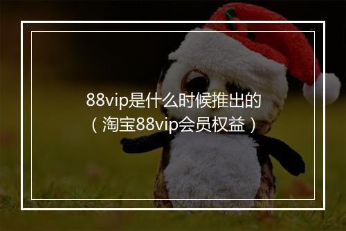 88vip是什么时候推出的（淘宝88vip会员权益）