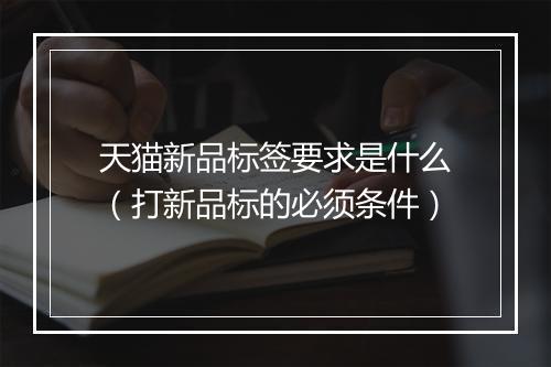 天猫新品标签要求是什么（打新品标的必须条件）